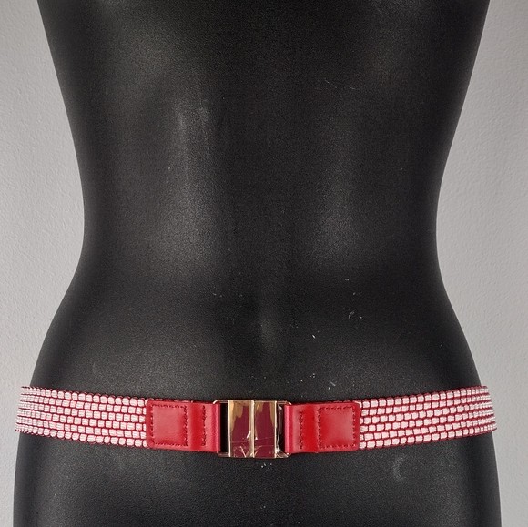 Red & White Reversible Stretchy Belt - Picture 3 of 5